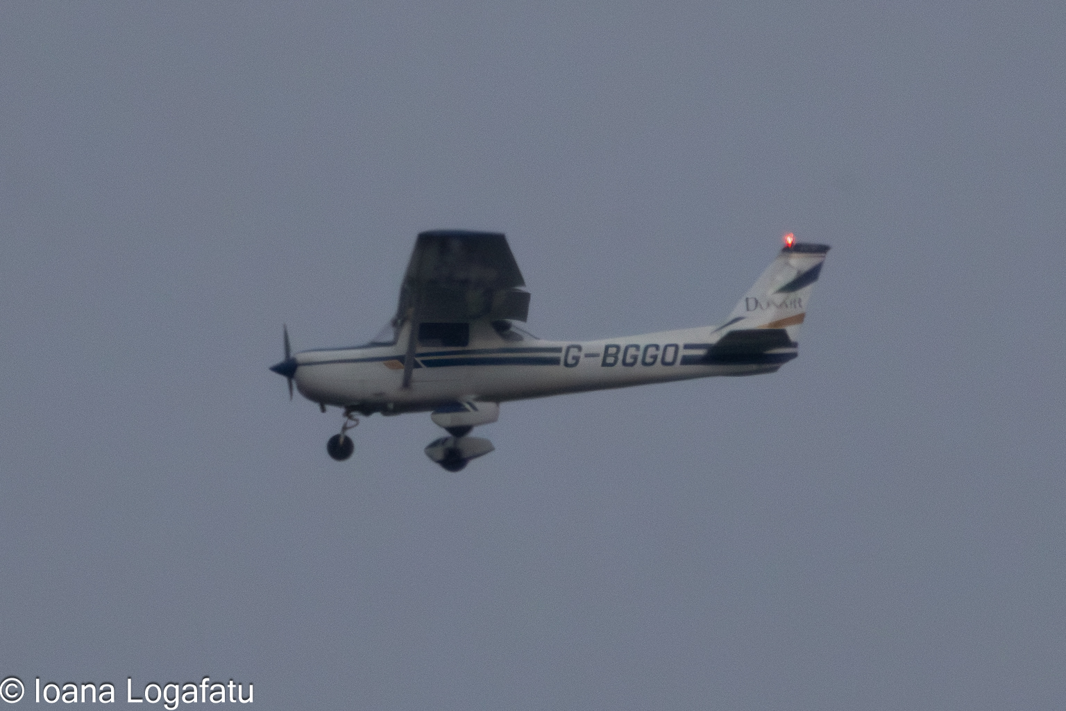 Flying through the clouds in a small aircraft